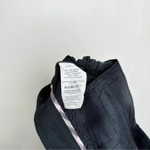 Anthropologie Elevenses Womens Size  2 Linen Ruffle Hem Cropped Pant In Black - Picture 10 of 14